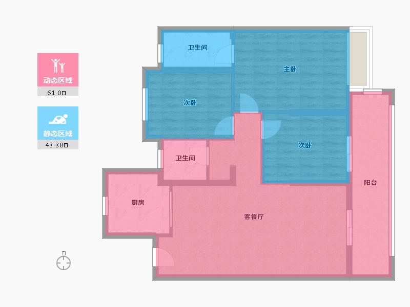 湖北省-襄阳市-枣阳信达中央公园-102.90-户型库-动静分区