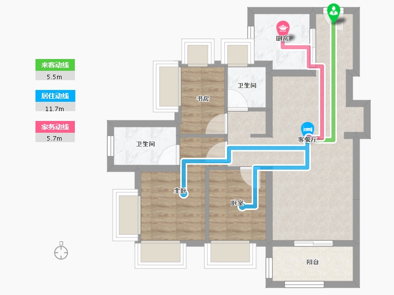 广东省-深圳市-满京华·金硕和府-61.11-户型库-动静线