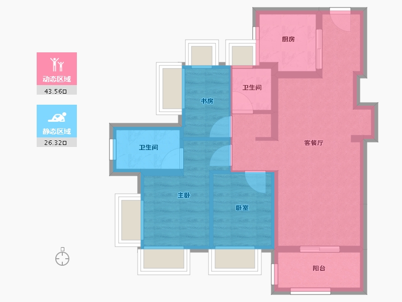 广东省-深圳市-满京华·金硕和府-61.11-户型库-动静分区