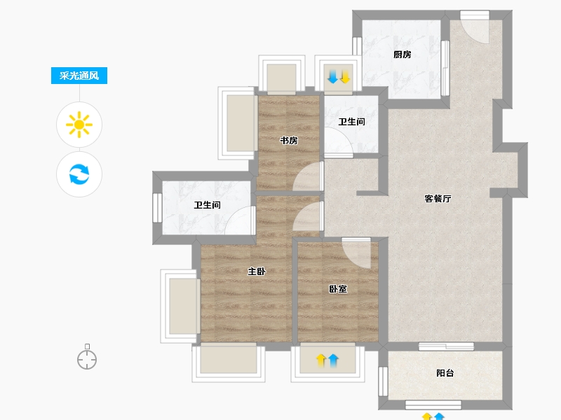 广东省-深圳市-满京华·金硕和府-61.11-户型库-采光通风