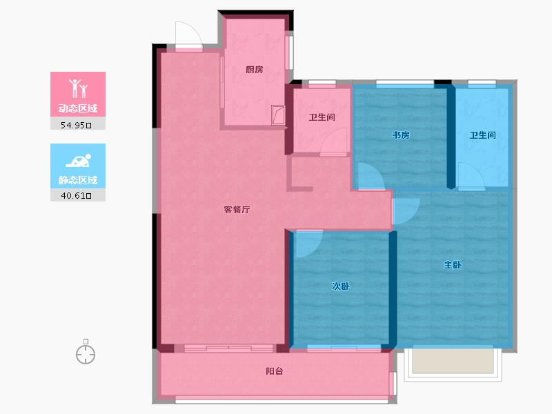 湖北省-武汉市-城投南山长投·领峯-85.61-户型库-动静分区