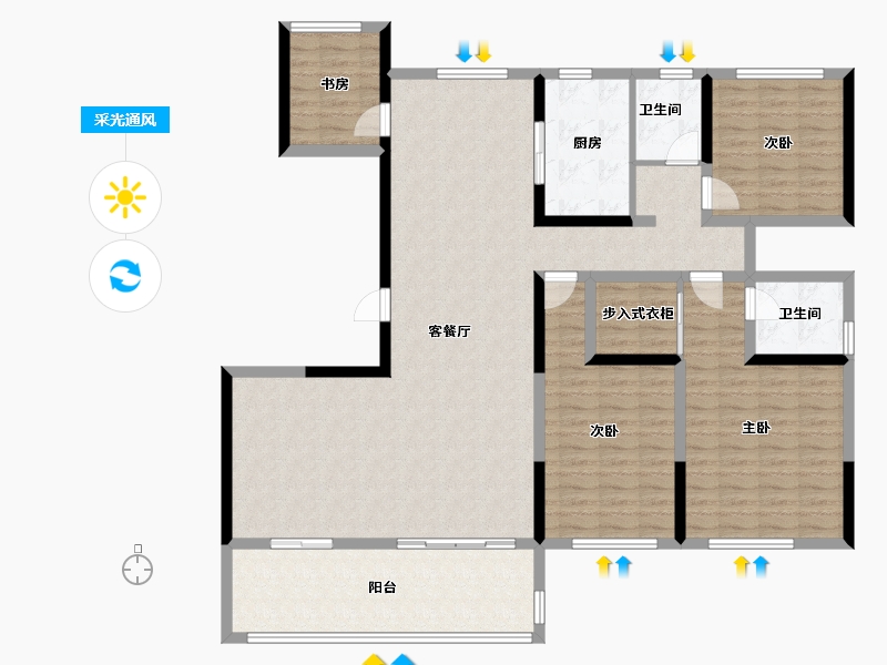 安徽省-合肥市-蜀山城投鸿博园-145.51-户型库-采光通风