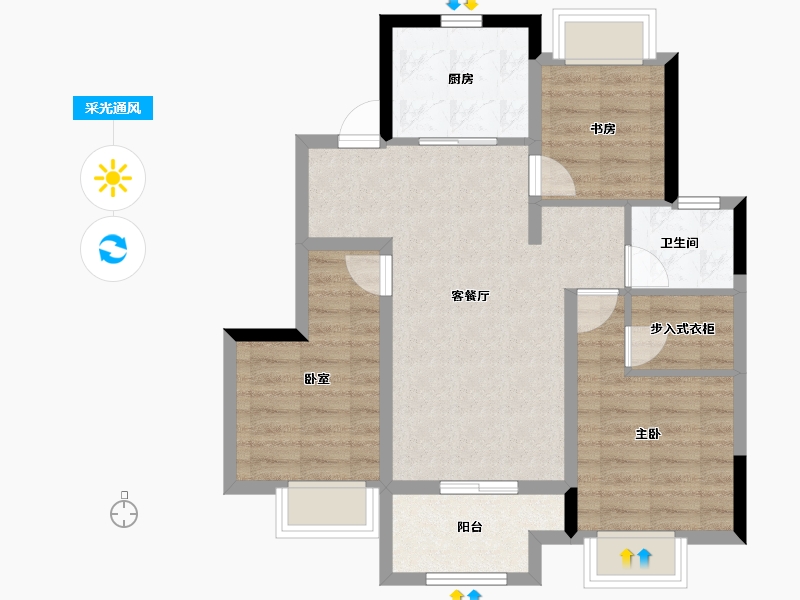 安徽省-芜湖市-融创金地童话森林-82.20-户型库-采光通风