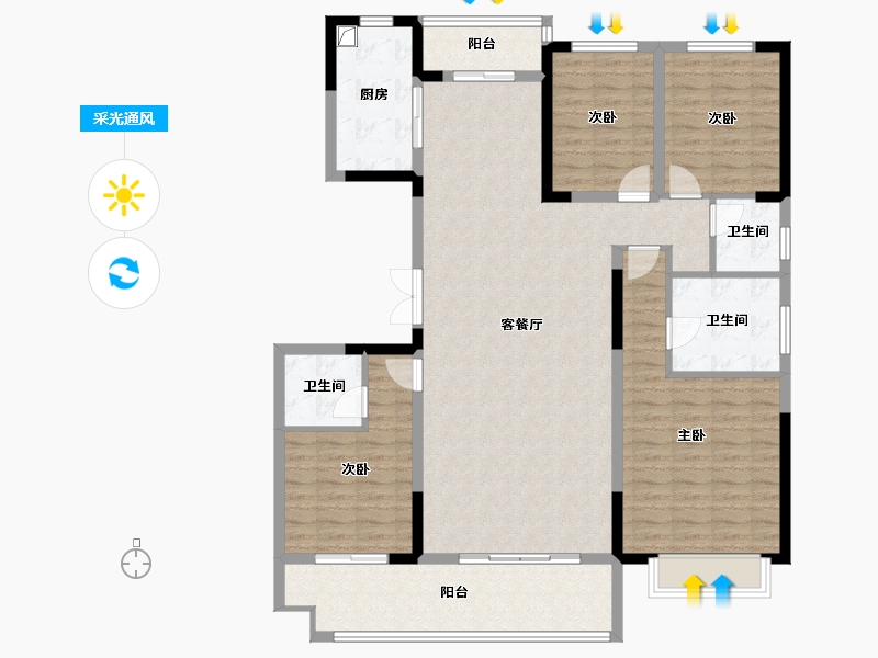 河南省-济源市-金悦府营销中心-140.00-户型库-采光通风