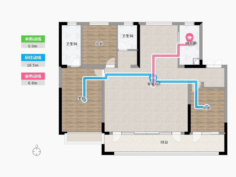 山东省-聊城市-城市玖玺·东区-140.33-户型库-动静线