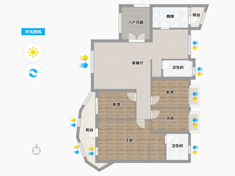 广东省-深圳市-阳光带海滨城-二期-116.41-户型库-采光通风