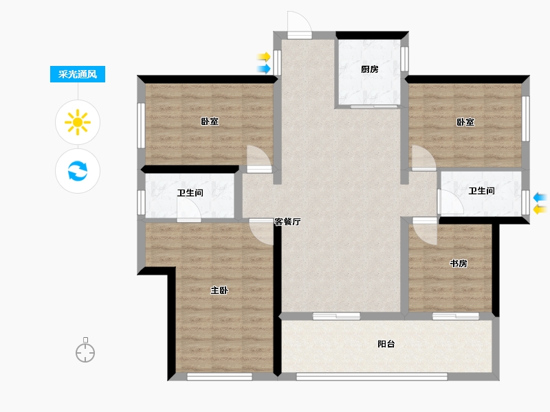 广西壮族自治区-南宁市-中交公园学府-101.99-户型库-采光通风