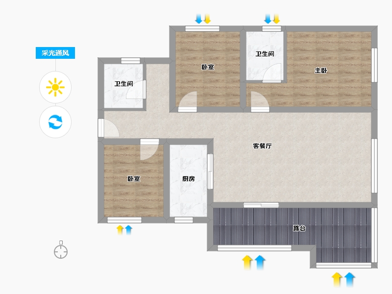 四川省-成都市-盛世天玺-88.90-户型库-采光通风