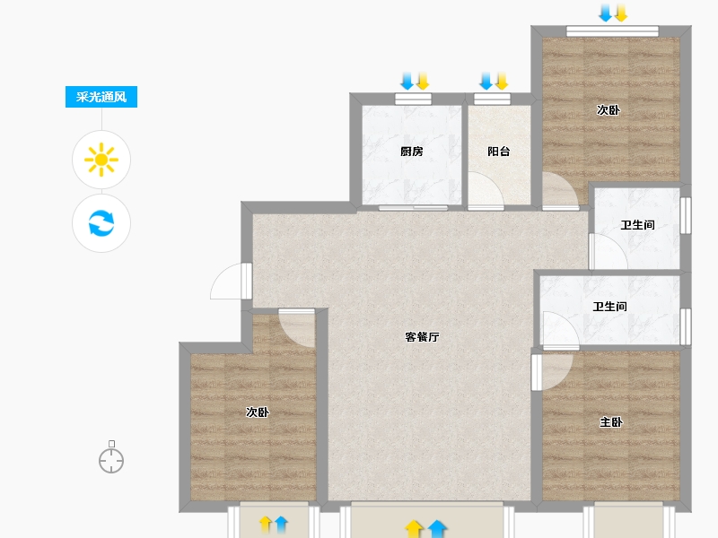 河北省-石家庄市-城发投·云歌芳华-78.52-户型库-采光通风