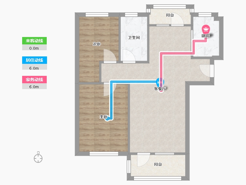 辽宁省-大连市-海湾新城-二期-64.90-户型库-动静线