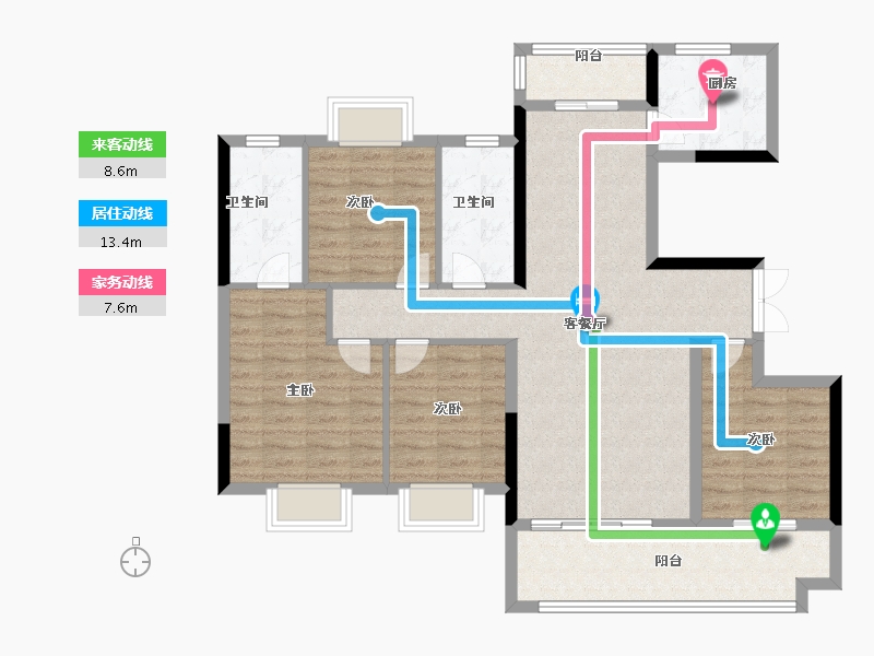 江西省-吉安市-聚福·文峰壹品-108.00-户型库-动静线