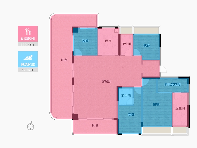 江苏省-苏州市-龙湖苏州未来御湖境-148.00-户型库-动静分区