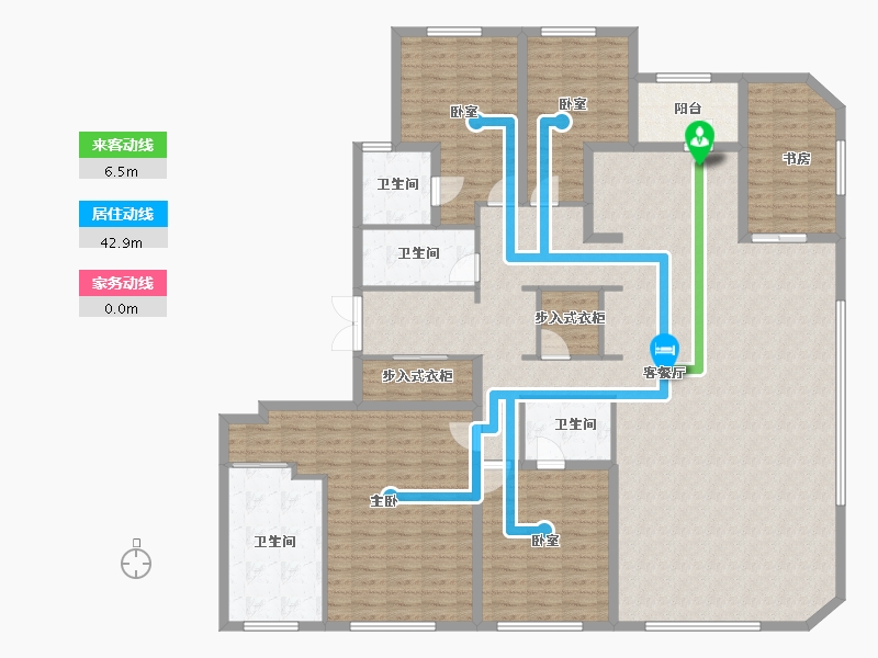 湖南省-长沙市-万科滨江一号-205.83-户型库-动静线