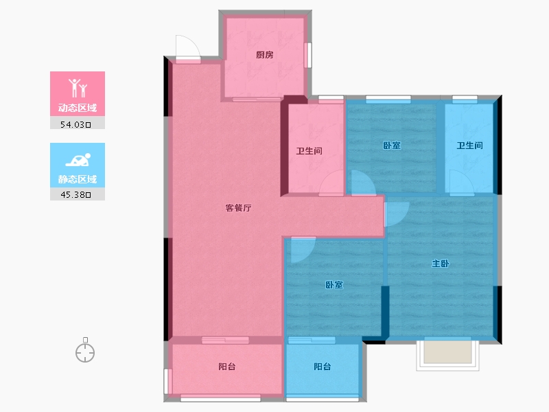 湖北省-襄阳市-幸福尚品-89.57-户型库-动静分区