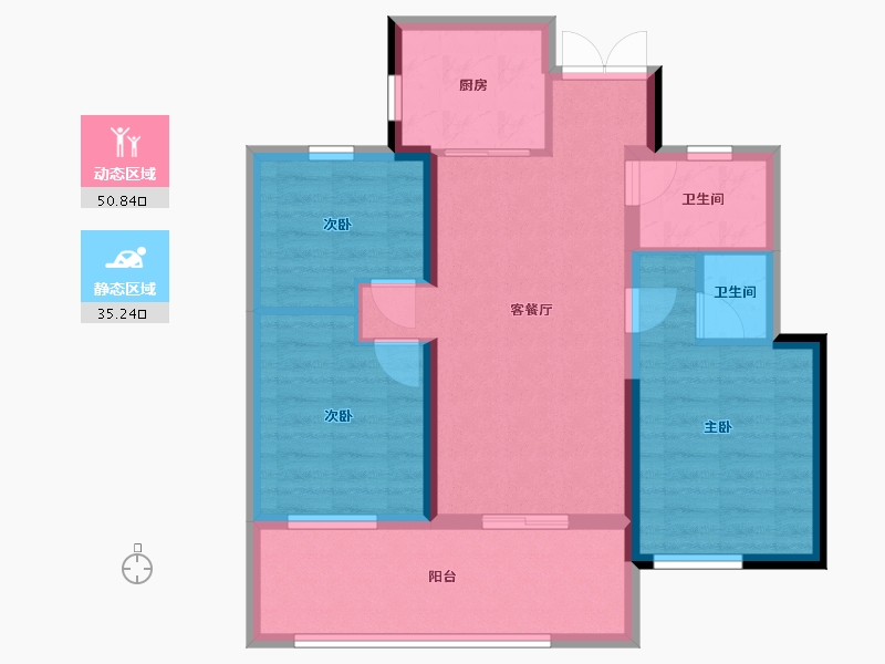 湖北省-十堰市-汉成国宾府-76.80-户型库-动静分区