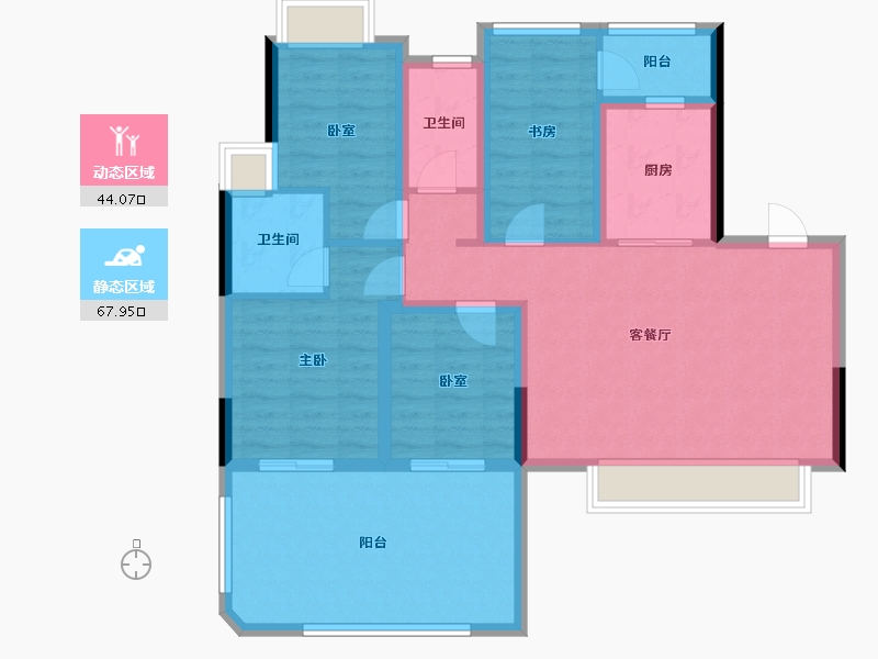 江苏省-苏州市-龙湖苏州未来御湖境-99.96-户型库-动静分区