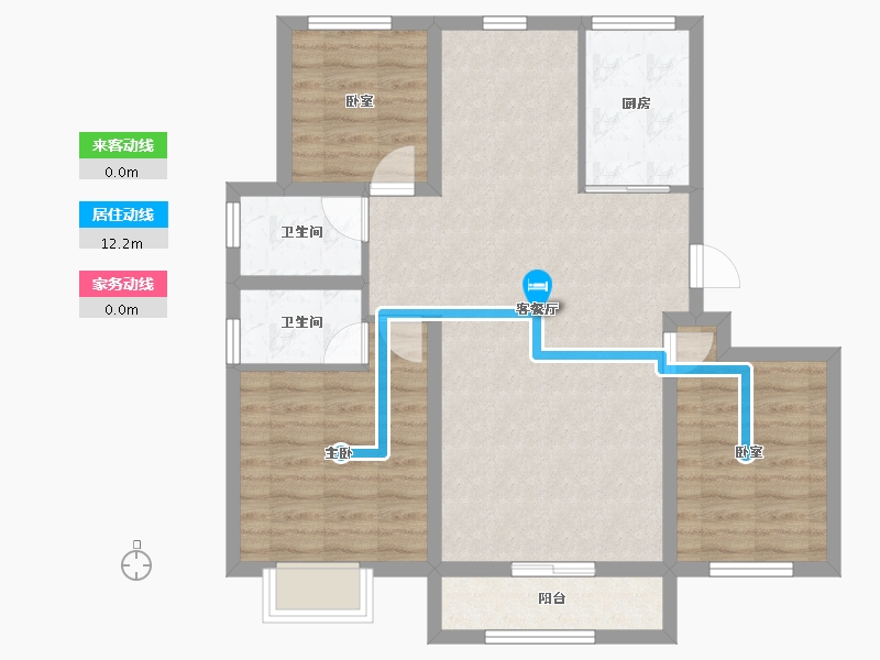 河北省-唐山市-大悦天玺-83.02-户型库-动静线