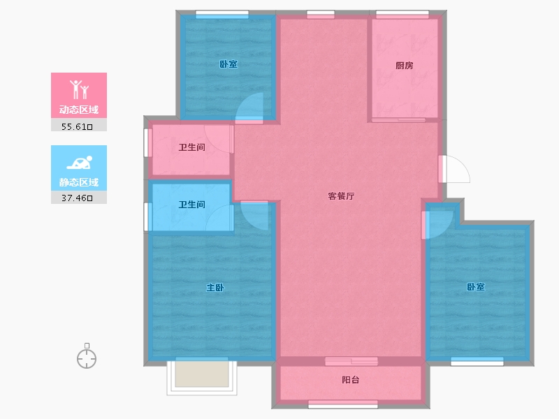 河北省-唐山市-大悦天玺-83.02-户型库-动静分区