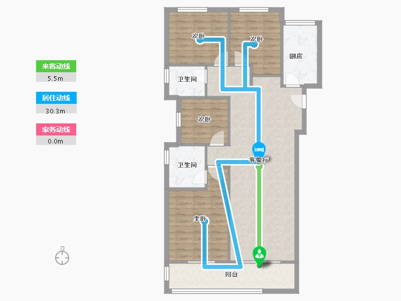 湖南省-长沙市-弘阳昕悦府-111.00-户型库-动静线