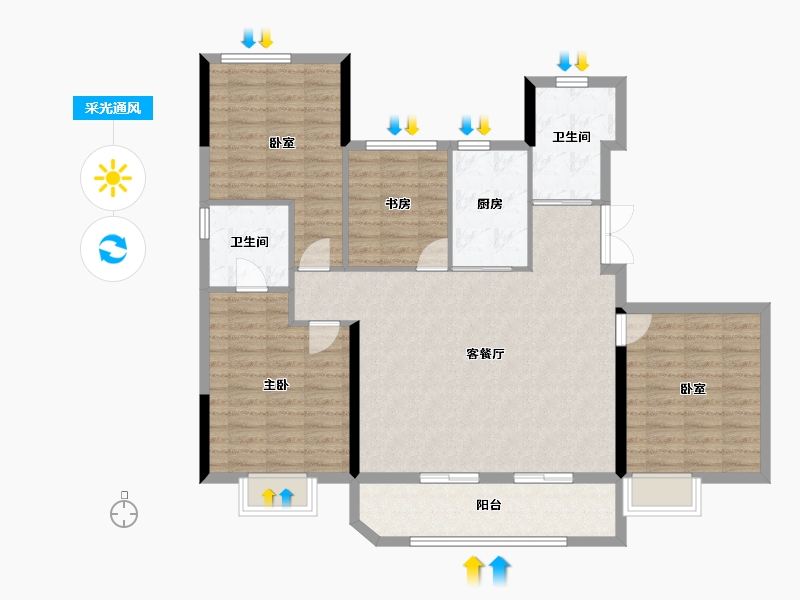 浙江省-宁波市-铁建·明贤府-114.02-户型库-采光通风