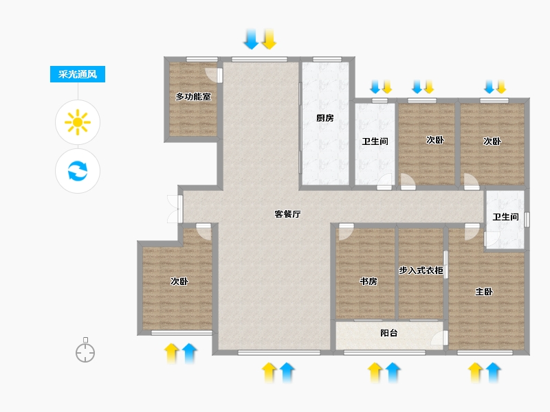 山东省-潍坊市-九龙山翠雨园-204.00-户型库-采光通风