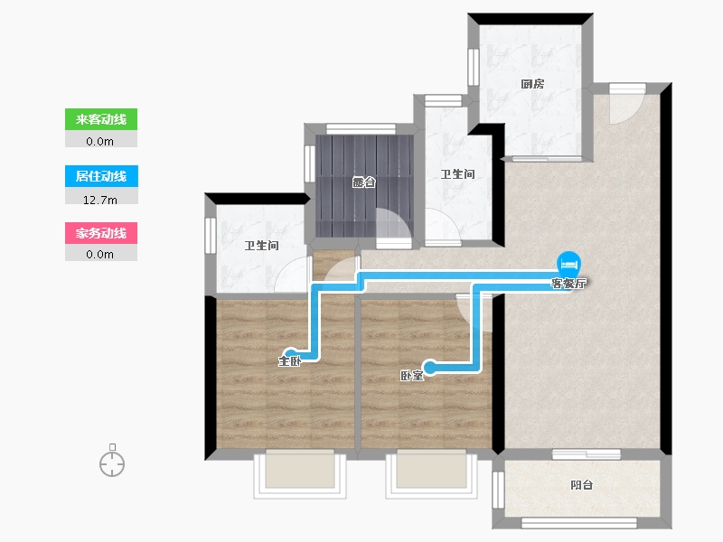 广东省-佛山市-大华紫樾府-70.31-户型库-动静线