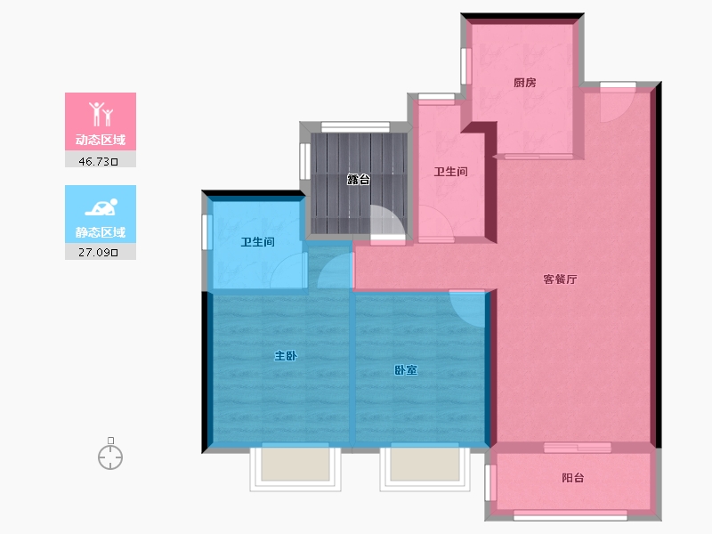 广东省-佛山市-大华紫樾府-70.31-户型库-动静分区