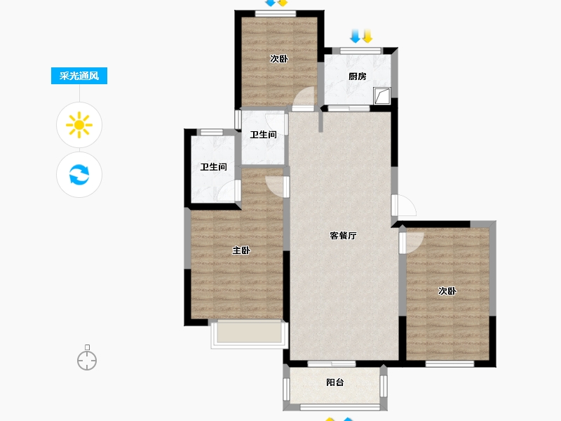 河南省-许昌市-新龙华庭-99.00-户型库-采光通风