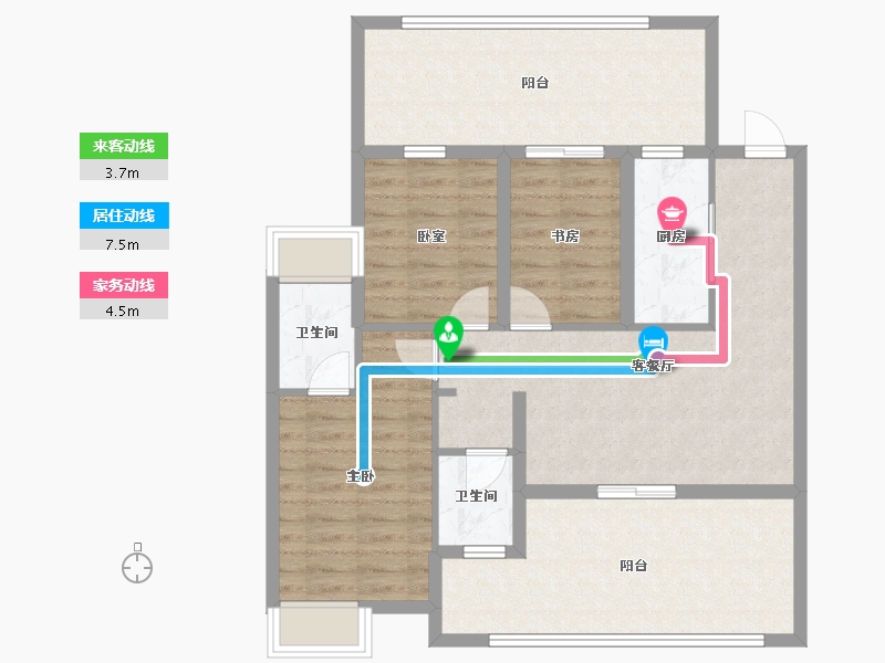 湖北省-武汉市-恺德雲麓-92.57-户型库-动静线