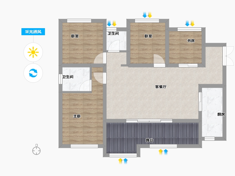 四川省-成都市-盛世天玺-83.08-户型库-采光通风