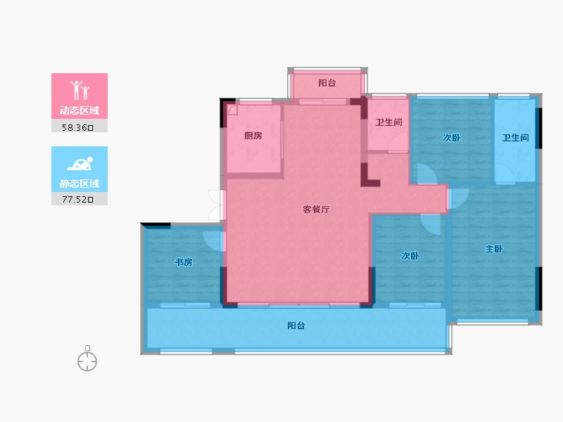 贵州省-贵阳市-君安金檀郡-123.34-户型库-动静分区