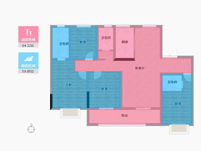 陕西省-汉中市-怡境泊居-110.13-户型库-动静分区