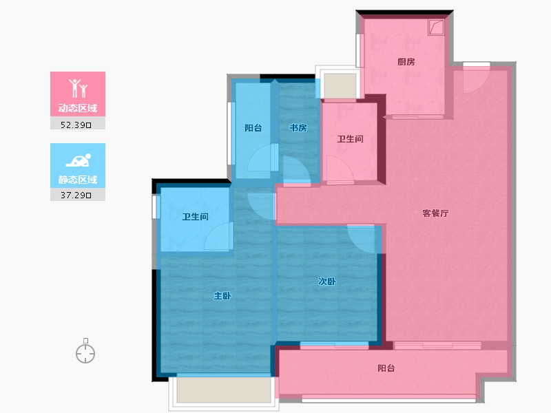 广东省-佛山市-大华紫樾府-79.56-户型库-动静分区