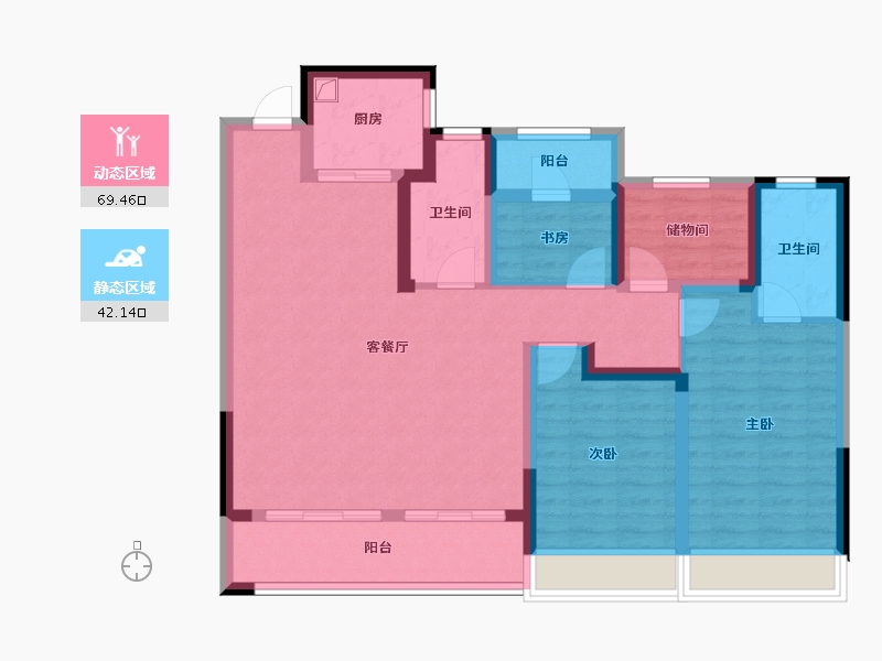 浙江省-温州市-荣安汇学府-98.92-户型库-动静分区