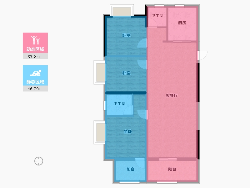 湖北省-襄阳市-幸福尚品-99.50-户型库-动静分区