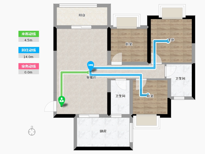 四川省-成都市-名馨苑-73.43-户型库-动静线