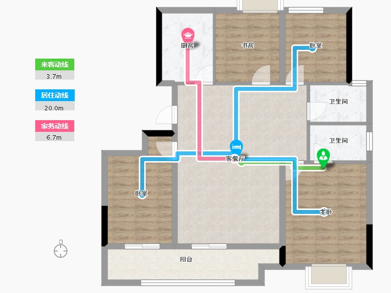 浙江省-宁波市-金昇云境-99.68-户型库-动静线