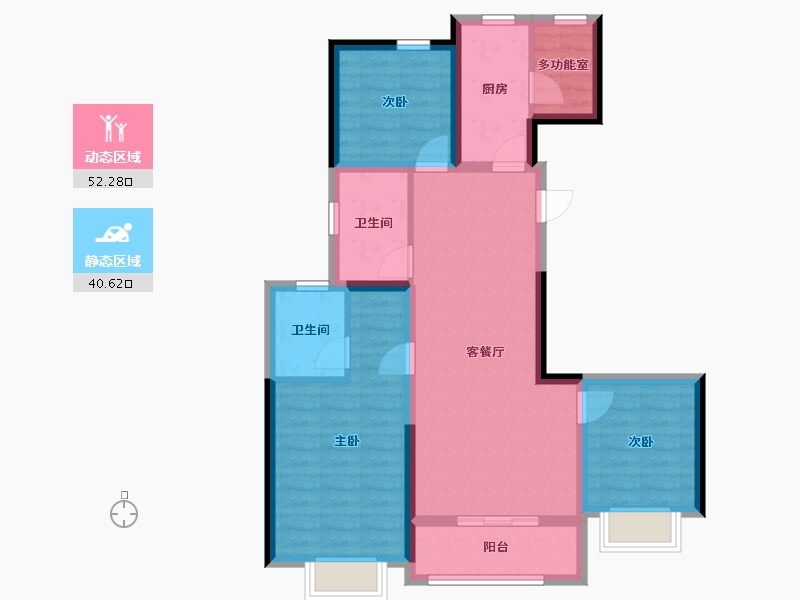 甘肃省-兰州市-华陇·滨河湾-82.13-户型库-动静分区