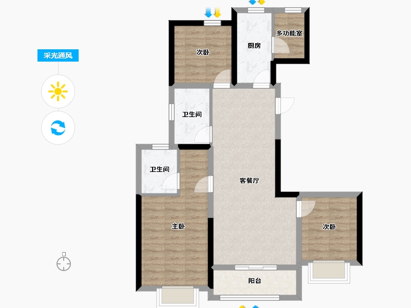 甘肃省-兰州市-华陇·滨河湾-82.13-户型库-采光通风