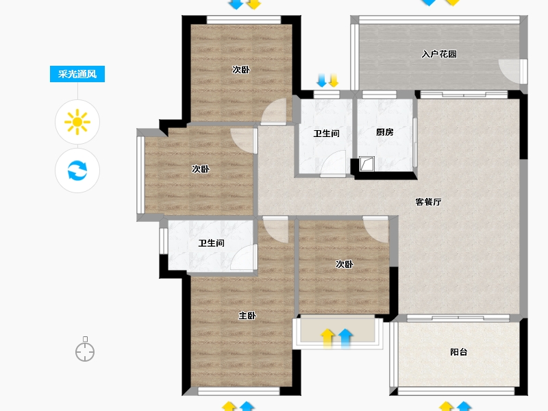 湖北省-恩施土家族苗族自治州-旭航·和樾府-102.02-户型库-采光通风