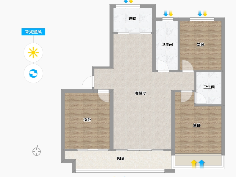 山东省-滨州市-颐和书院-92.42-户型库-采光通风