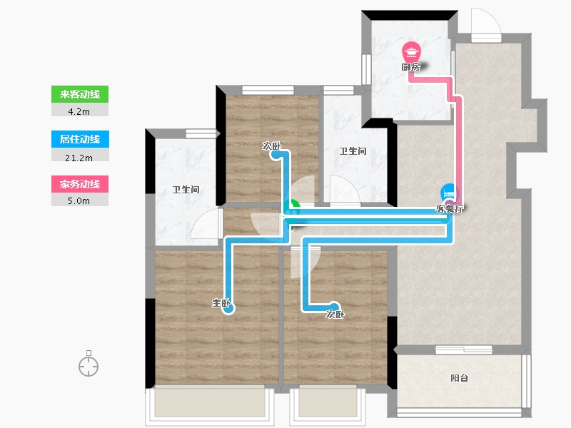 浙江省-杭州市-滨运锦绣里-73.82-户型库-动静线