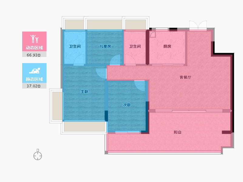 河南省-郑州市-招商·林屿境-94.40-户型库-动静分区