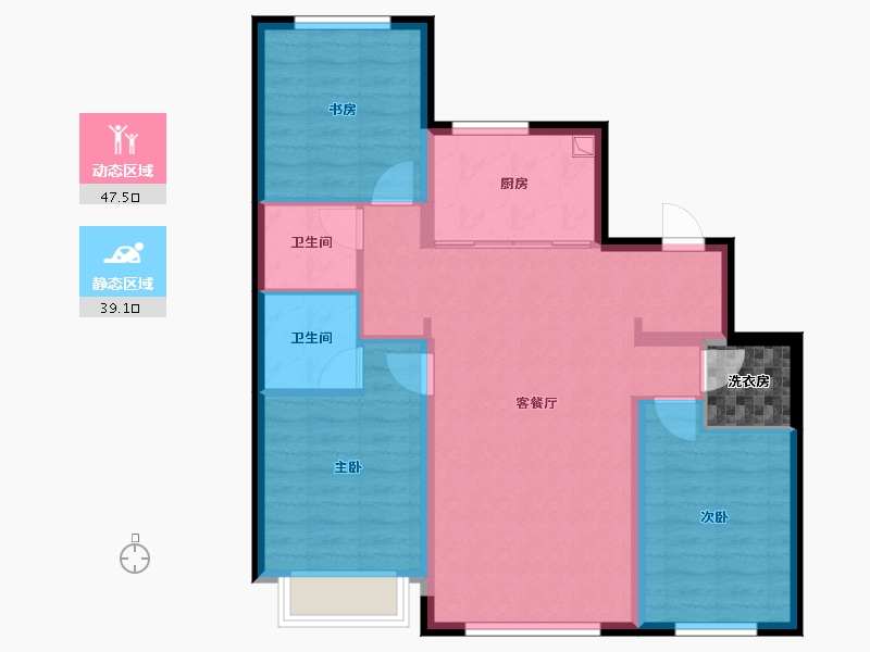 黑龙江省-哈尔滨市-汇龙云锦壹号院-80.21-户型库-动静分区