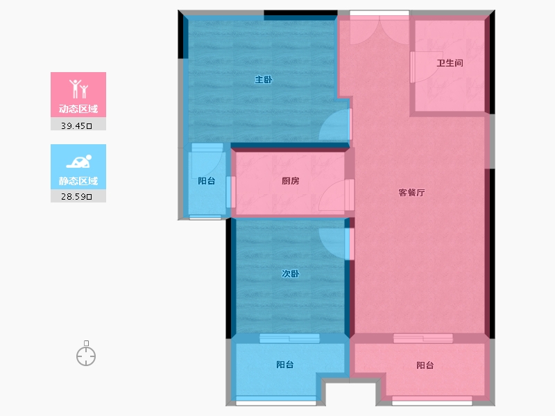 陕西省-西安市-兴庆御苑-60.34-户型库-动静分区