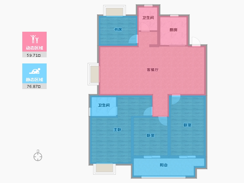 江苏省-宿迁市-富园玖宸府-122.86-户型库-动静分区