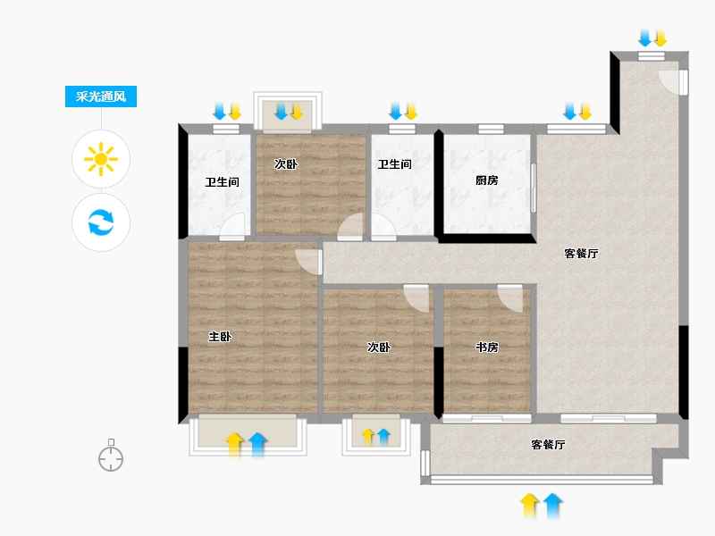 江西省-赣州市-保利·堂悦-100.00-户型库-采光通风