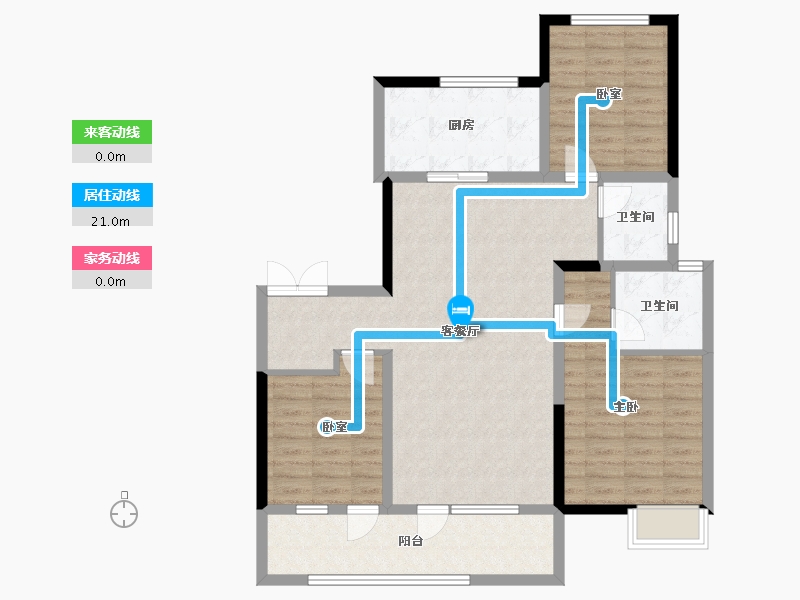 山东省-聊城市-城市玖玺·东区-100.77-户型库-动静线