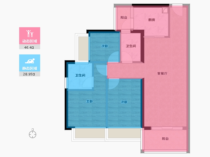 广东省-深圳市-京基璟誉府-66.63-户型库-动静分区