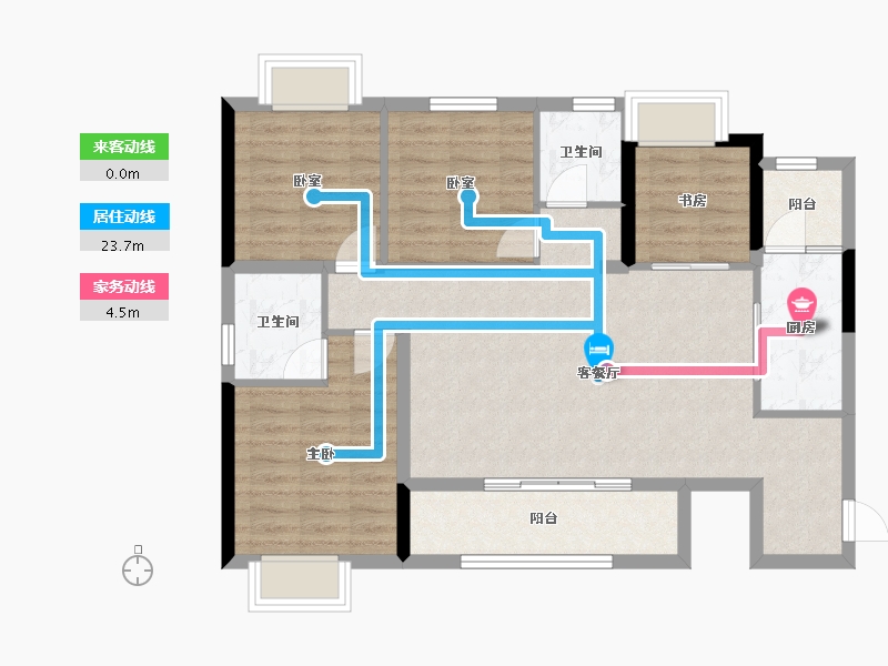 四川省-成都市-棠湖楠庭-89.88-户型库-动静线